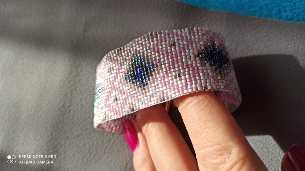Różowa bransoletka z koralików Miyuki. Handmade