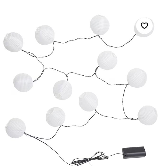 Iluminação LED c/12 luzes, exterior/a pilhas branco