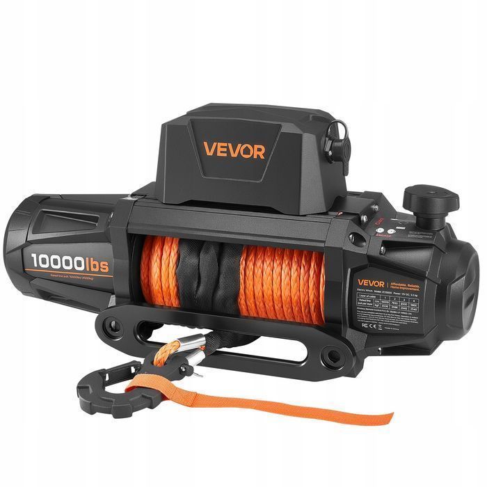 Wyciągarka elektryczna vevor 4500 kg 12v dc ip67 linia syntetyczna