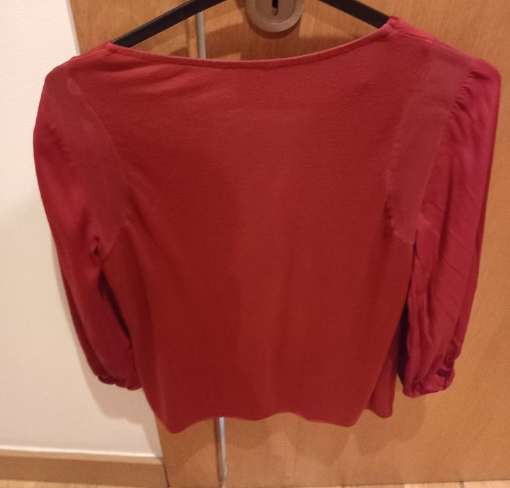 Blusa S(Massimo Dutti)algodão bordeaux
