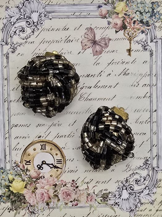 Koralikowe stylowe klipsy vintage Fashion Jewelry modne y2k