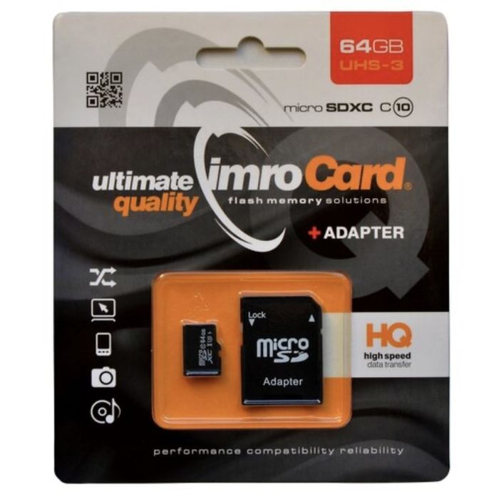 Karta pamięci Imro microSD 64GB Class 10 + adapter SD – NOWA