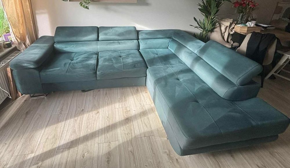 Narożnik butelkowa zieleń welur