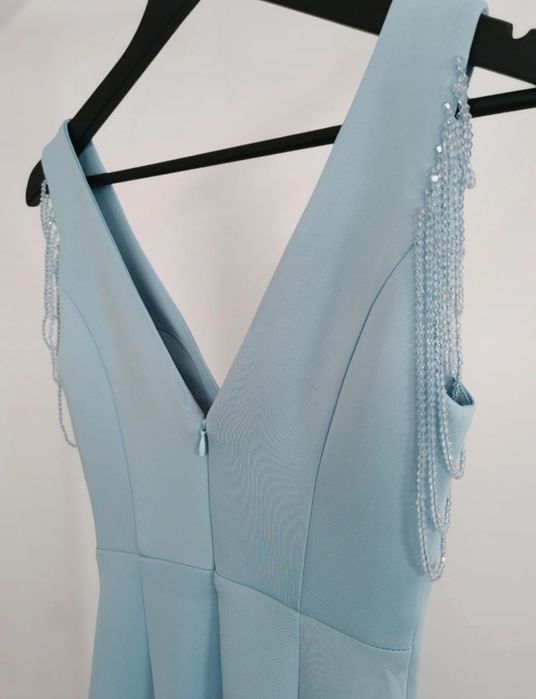 Jasnoniebieska błękitna sukienka suknia ślubna cywilny poprawiny rybka