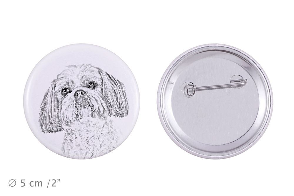 Shih Tzu przypinka z psem duża Art-Dog