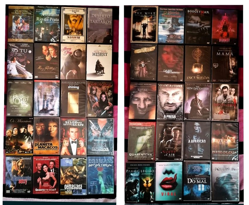Lote 255 DVD's Originais, terror, ação, drama, aventura (LOTE 43)