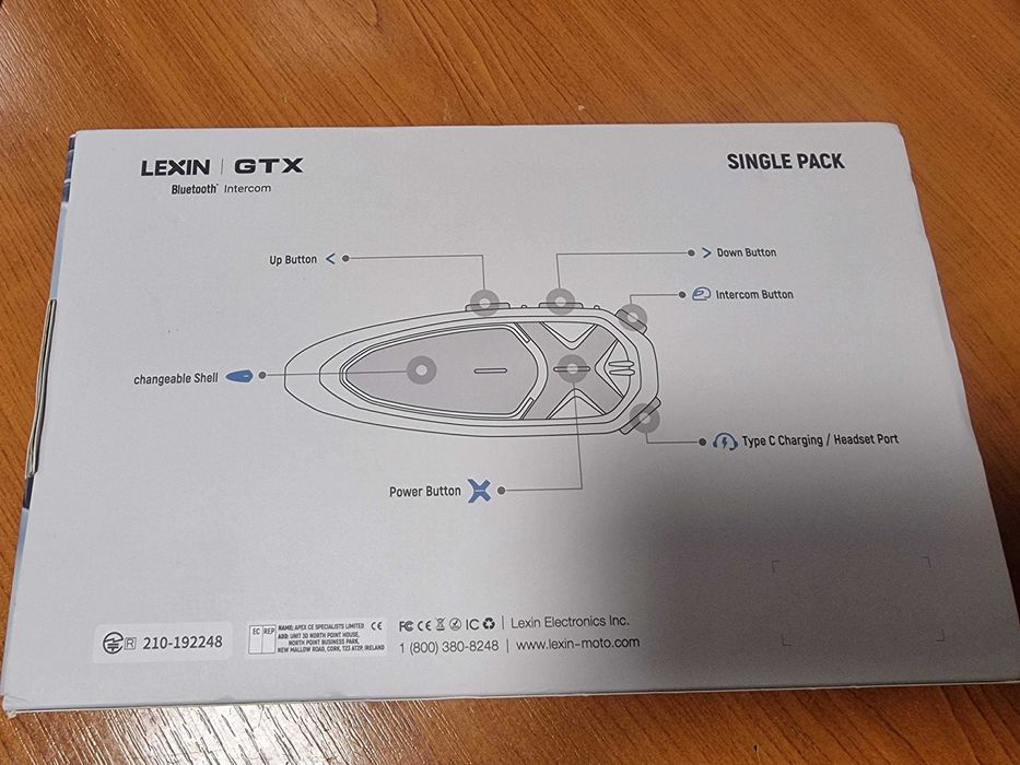 Гарнитура для мото шлема интерком Bluetooth 5.0 Lexin GTX Sena Scala