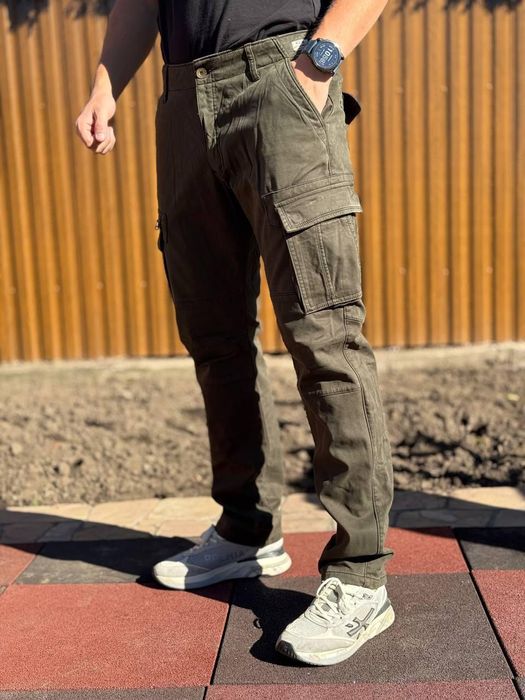 Штани чоловічі карго Loshan утеплені чорні олива сірі