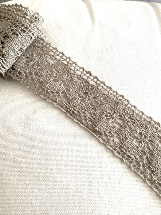 Koronka bawełniana szara