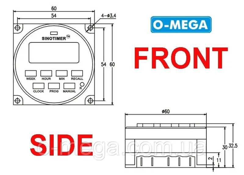 Реле времени SINOTIMER TM618N-2 недельный таймер 220V переменного тока