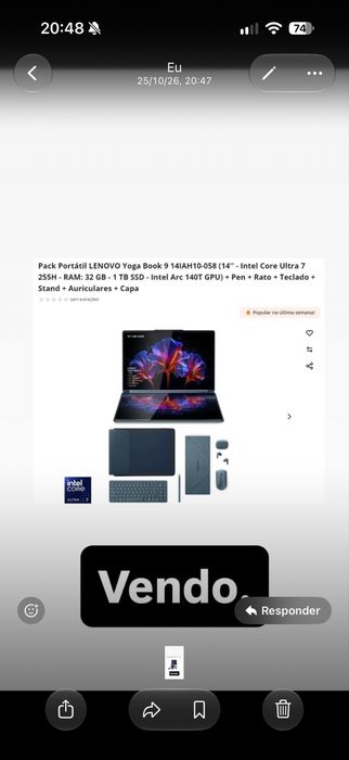 Pack Portátil LENOVO Yoga Book 9 14IAH10-058 (14" - Intel Core Ultra 7