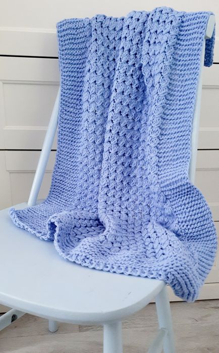 Kocyk niemowlęcy koc dziecięcy błękitny Baby Cotton