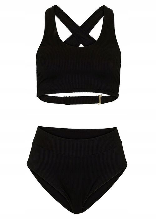 B.P.C bikini czarne prążkowany materiał 44.
