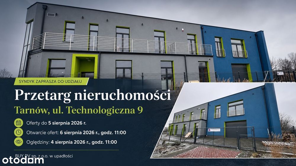 Przetarg nieruchomość biurowa w Tarnowie przy ul. Technologicznej 9