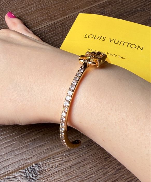 Bransoletka Louis Vuitton złota obręcz z cyrkoniami