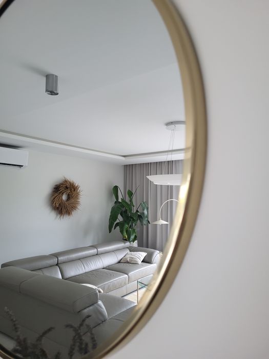 Złote okrągłe lustro ZARA HOME