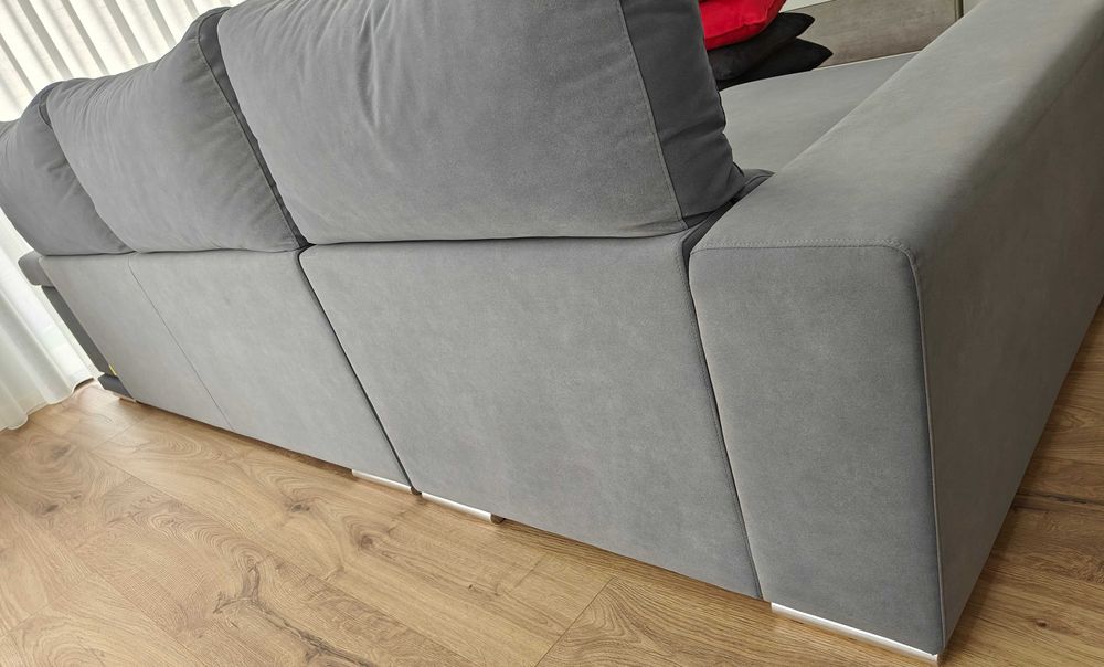Sofá Luna 3 lugares + chase esquerda Cinza