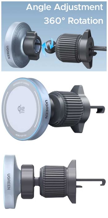 Автомобільний зарядний пристрій UGREEN W758 MagFlow 25 Вт, MagSafe Qi2.2 Apple Iphone