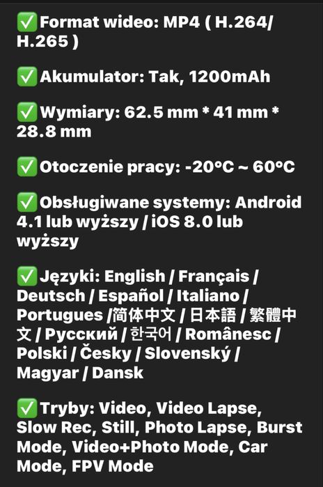 Kamerka sportowa sjcam sj8pro