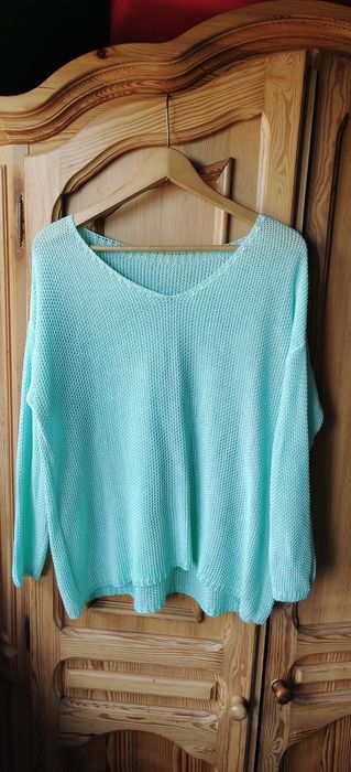 Sweter włoski turkusowy/seledynowy