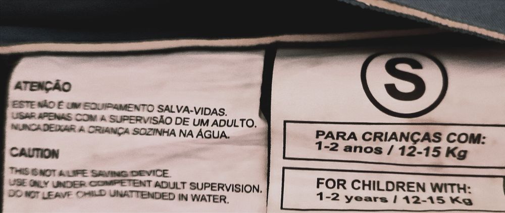 Colete 1 a 3 anos (12/15 Kg) para piscina