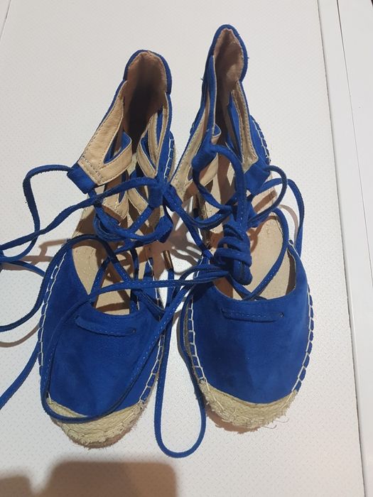 Buty espadryle sandały wiązane niebieskie 36.