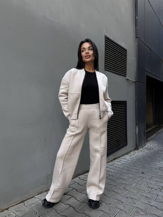 Костюм жіночий темлий штани палаццо зі стрілками і кофта