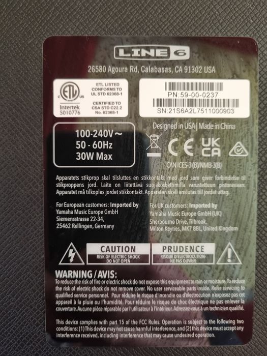 Комбопідсилювач Line 6 spider V20