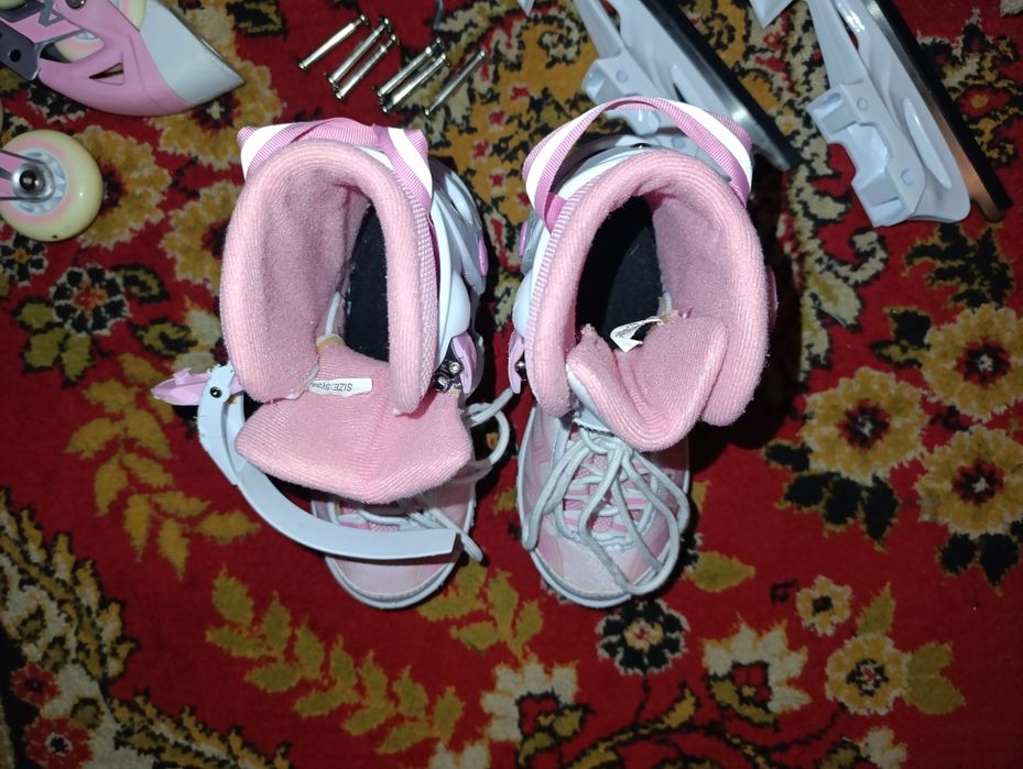 Роликові ковзани 2 в 1 Action рожеві розмір 33-36