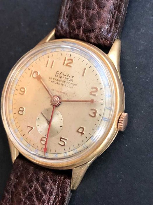 cauny calendário FHF 175 Vintage relógio corda antigo pulso homem