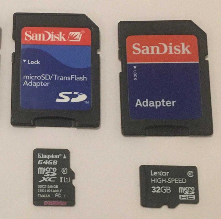 Cartões mini SD com adaptador