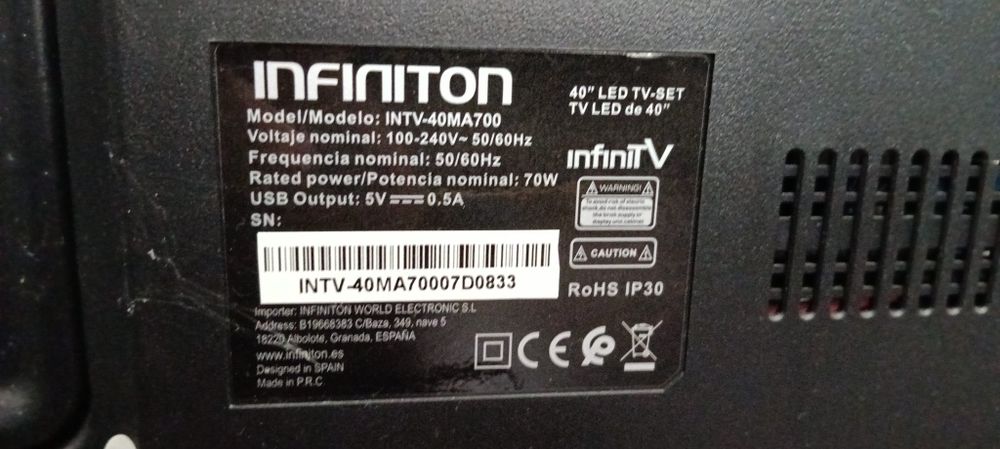 TV Led INFINITON de "40 polegadas