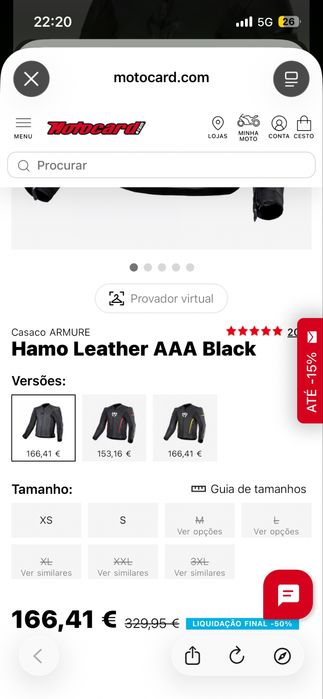 Casaco Pele Armure Hamo Leather AAA Black
