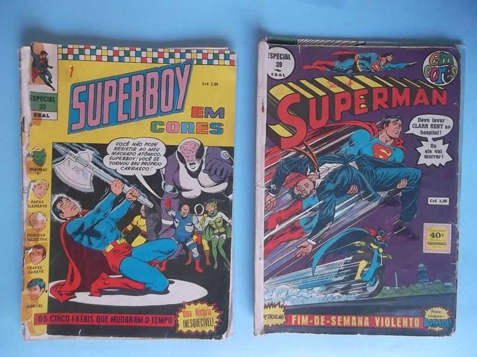 Lote de revistas EBAL - Super Homem, Batman, e outros.