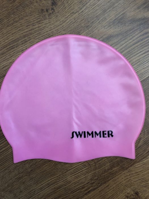 Czepek kąpielowy pływacki  silikonowy dziewczęcy  różowy basenowy Swimmer