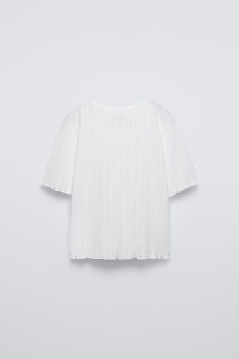 Біла блуза zara ажурна футболка для дівчинки р. 158-164