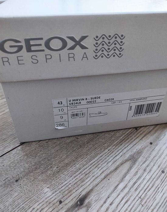 Mokasyny Geox Respira Mirvin zamsz szary 43