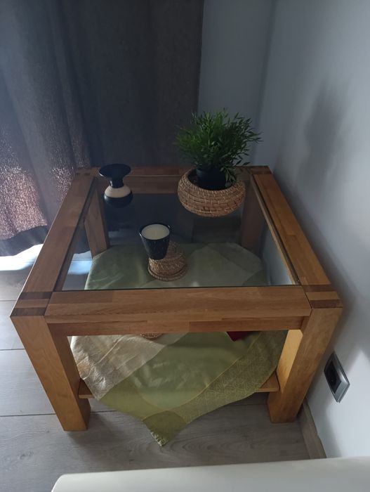 Mesa de Apoio / Centro Tampo Carvalho maciço