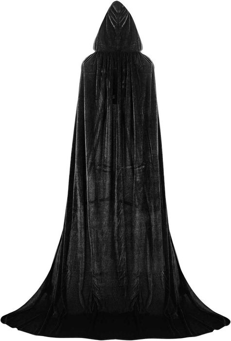 Capa longa com capuz, de veludo, disfarce de Halloween, carnaval