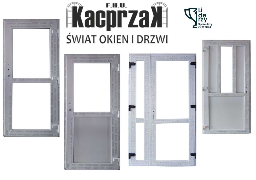 DRZWI Zewnętrzne PCV Sklepowe KACPRZAK 110x210 Białe Nowe Lider OLX