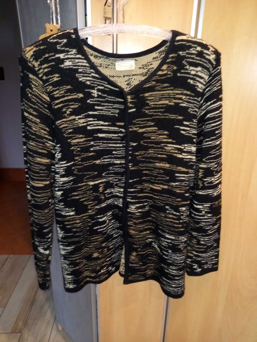 Sweter melanżowy czarny xl