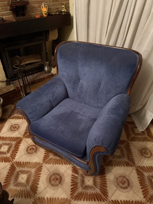 Conjunto de sofa/cama e 2x peltrona