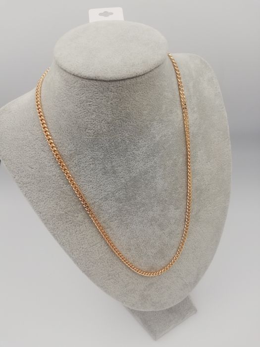 Łańcuszek pozłacany 18 k pancerka 55 cm