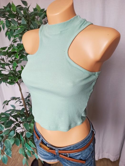 Sg Miętowy crop top 36 , 38 S  , M krótka bluzka top 36 , 38 S  , M