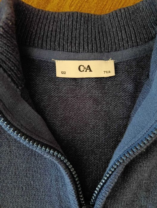 Granatowy sweter chłopięcy rozsuwany 122