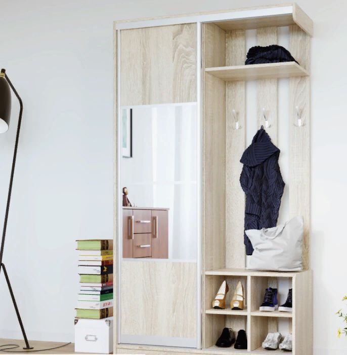 Прихожая "Линда" с зеркалом · Раздвижная система как в шкафу-купе