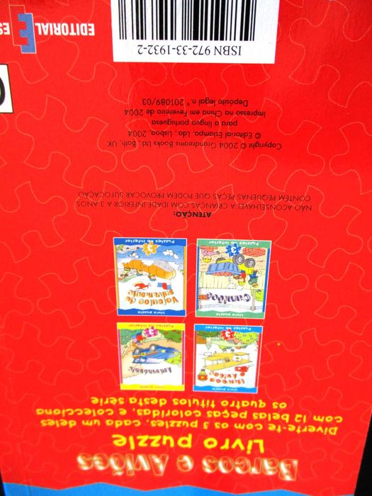 Livro Puzzle veículos camiões automóveis aviões Preço de conjunto