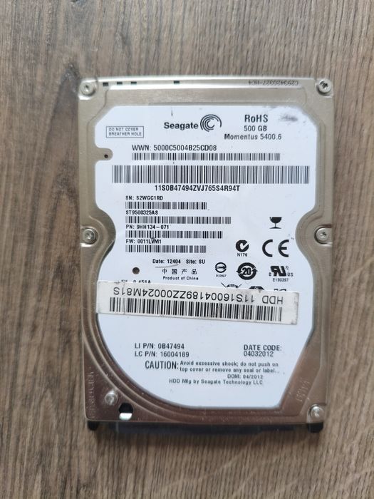 Накопичувач HDD 2.5" SATA 500GB WD 5400rpm
