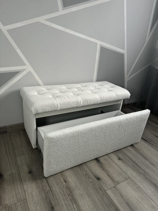 Pufa biała z szufladą na zamówienie  elegancja i funkcjonalność