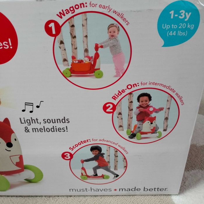 Jeździk hulajnoga lisek 3 w 1 skip and hop